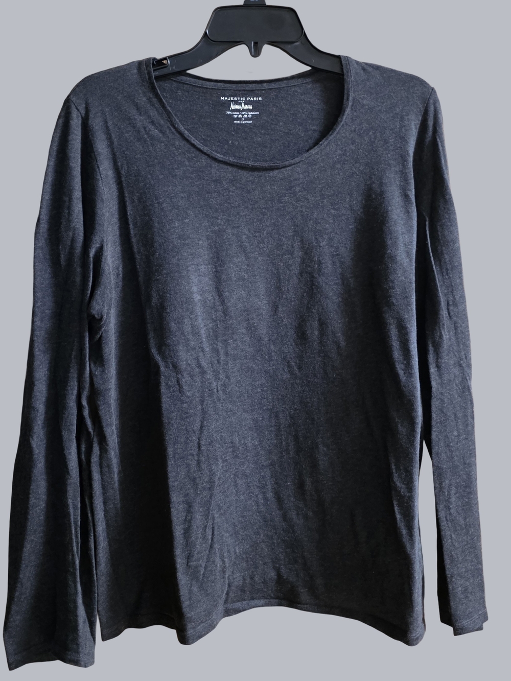 Magestic Paris Neiman Marcus Charcoal Cashmere Blend Long Sleeve